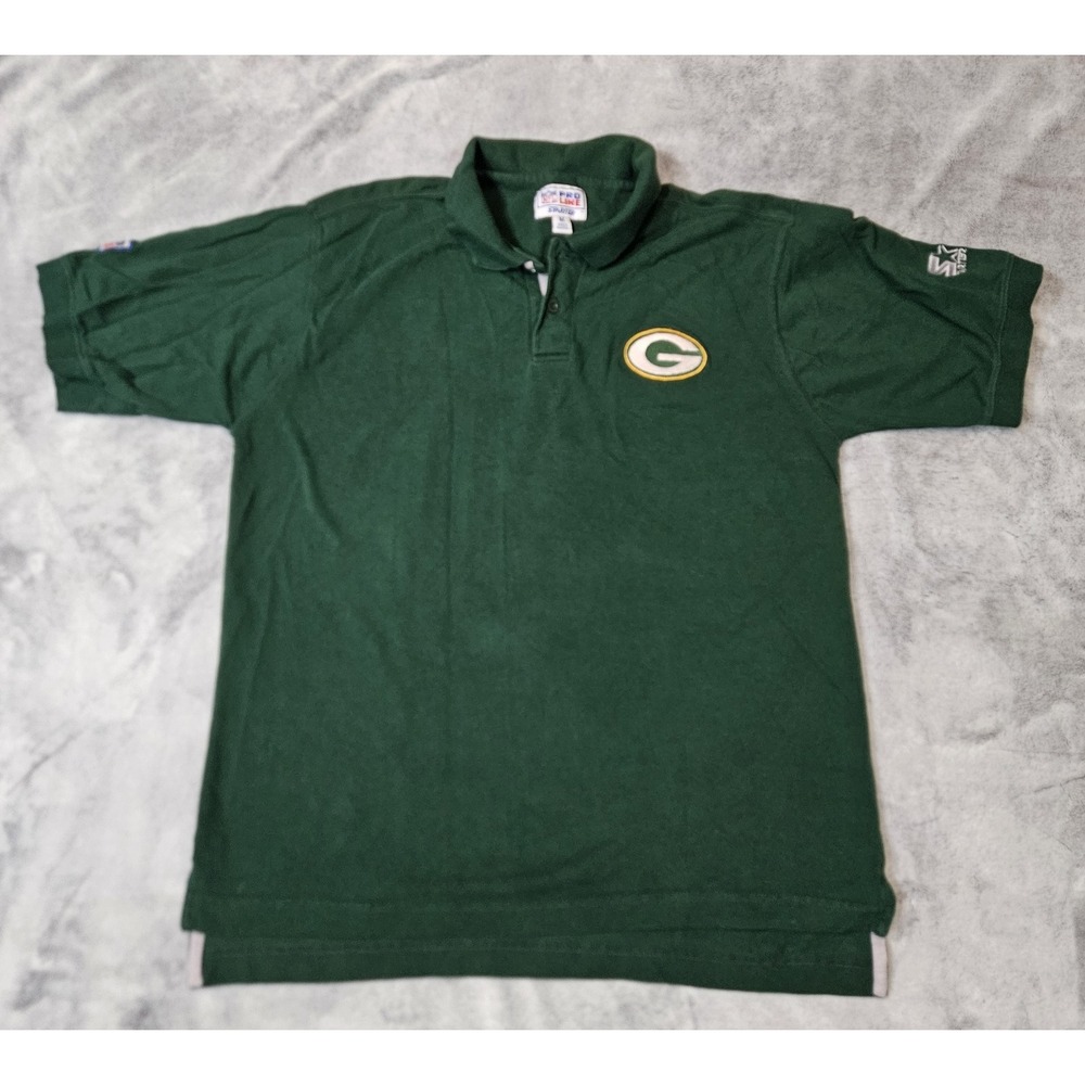 Vtg Green Bay Packers Starter Pro Line Men's Polo Shirt Size Med